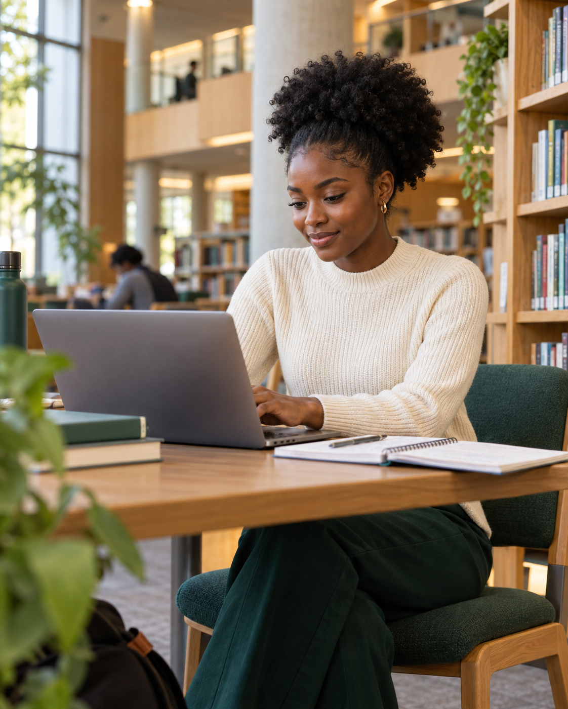 Student researching scholarship options
